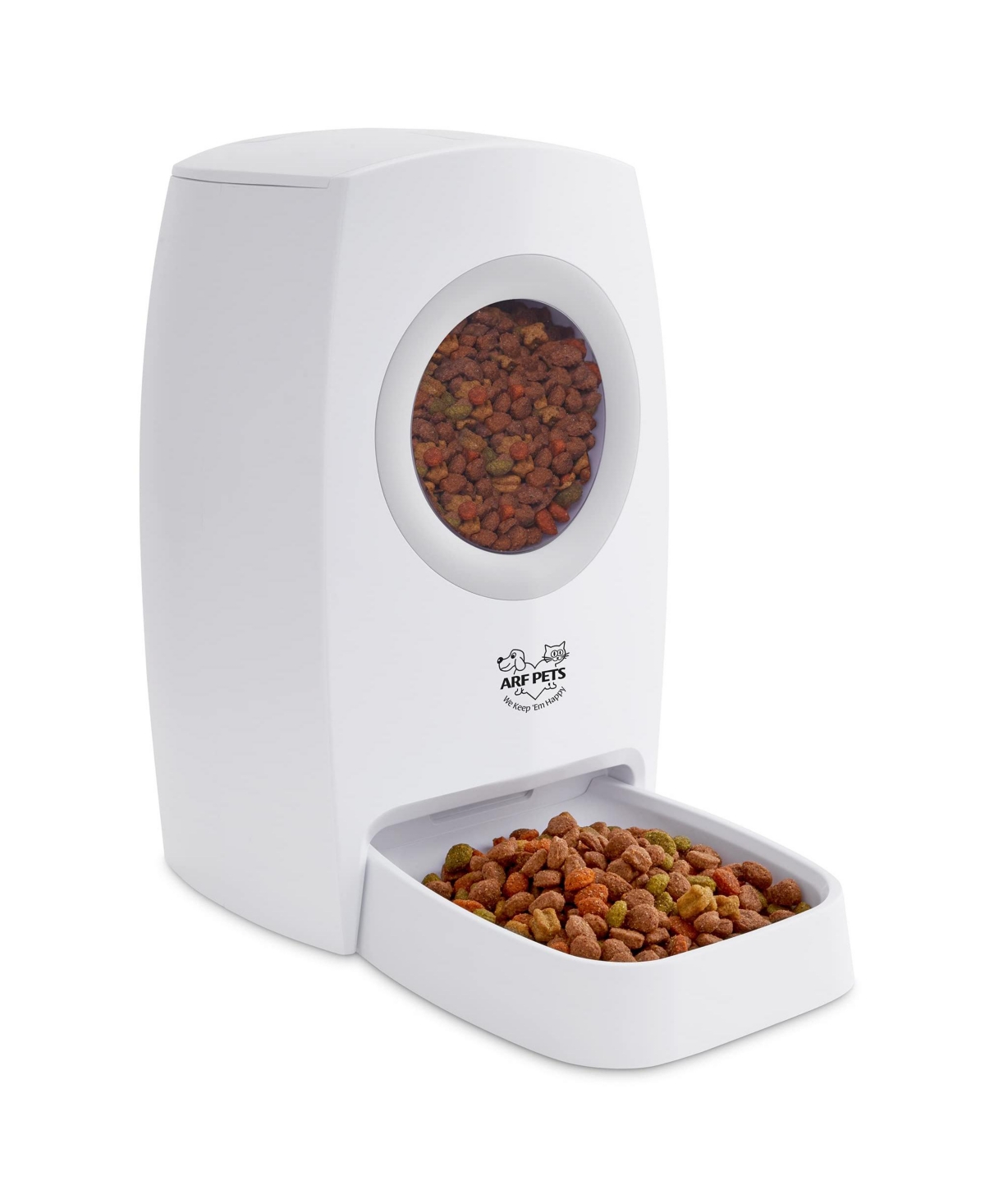 Automatic Pet Feeder, Food Dispenser for Dogs with Timer - White