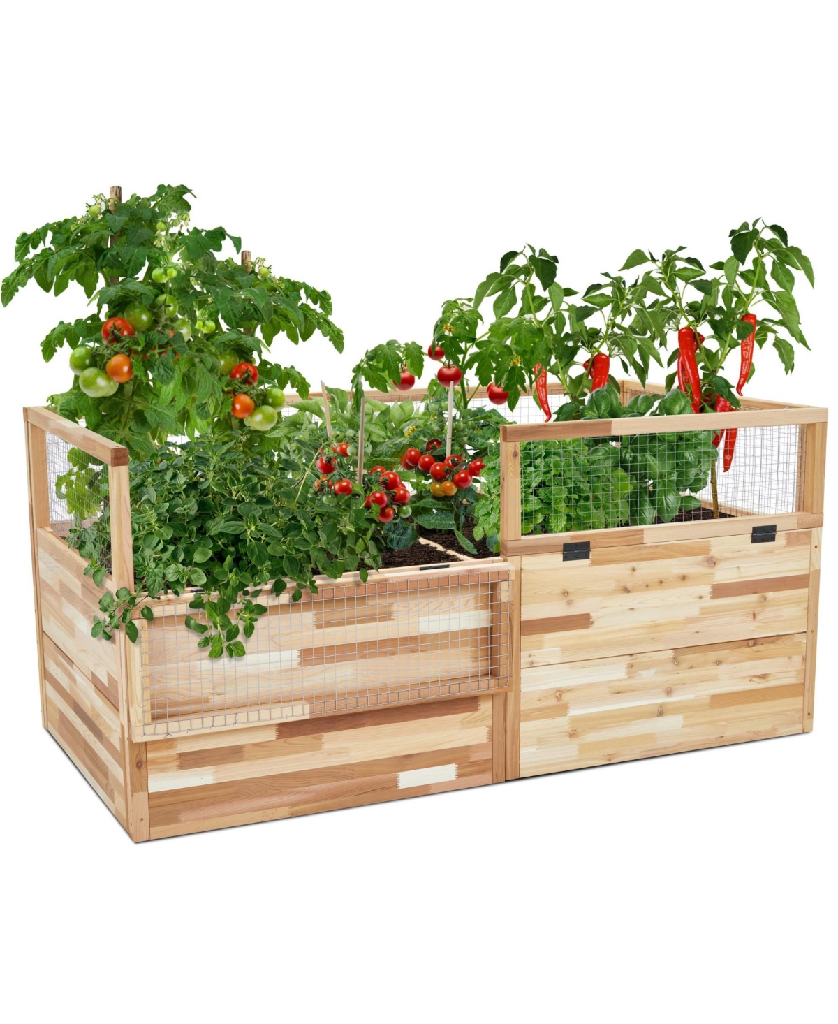 Raised Garden Bed, Elevated Herb Planter for Growing Fresh Herbs - Brown