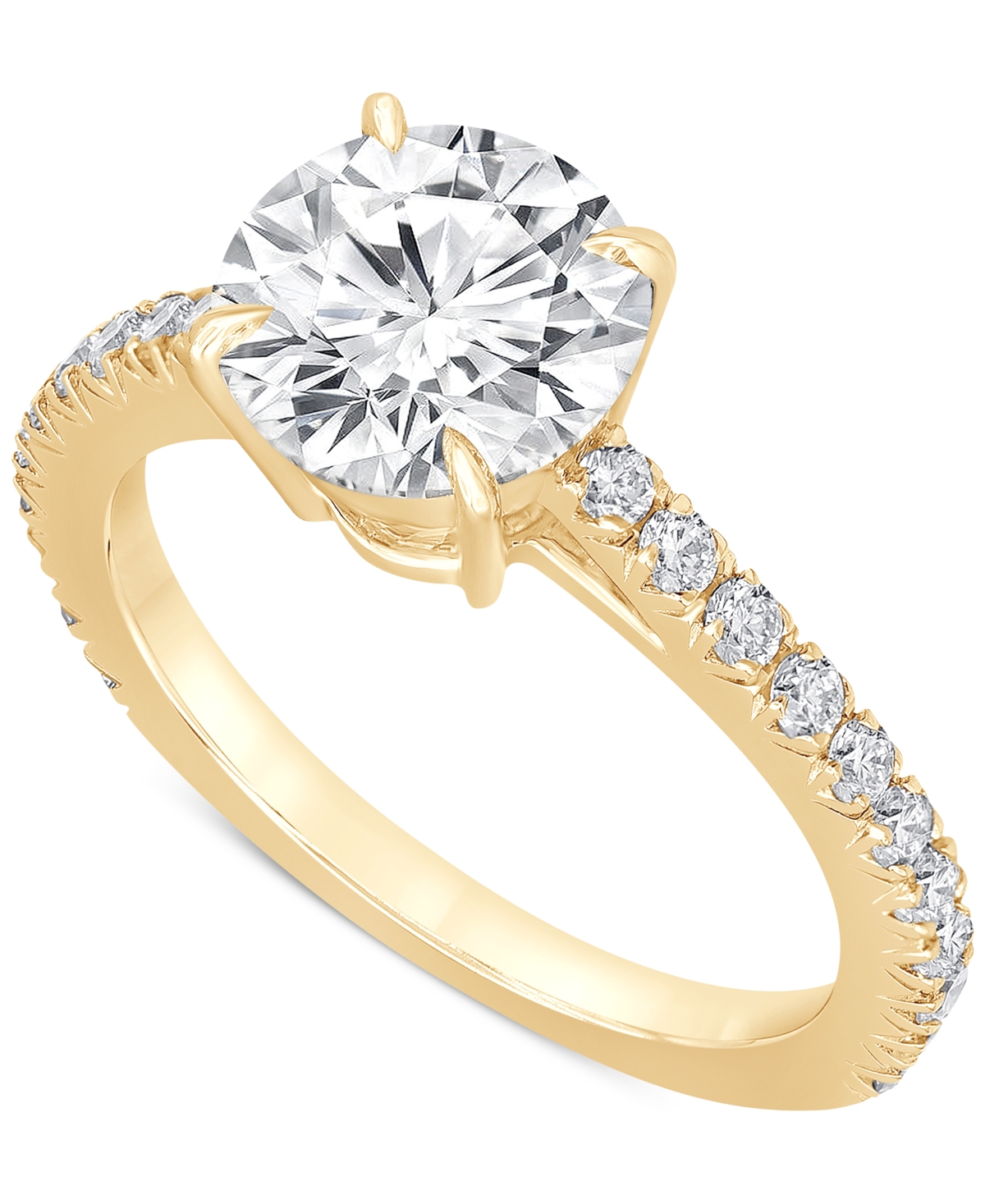 Badgley Mischka Certified Lab Grown Diamond Engagement Ring (2-1/2 Ct. T.w.) In 14k Gold In Yellow Gold