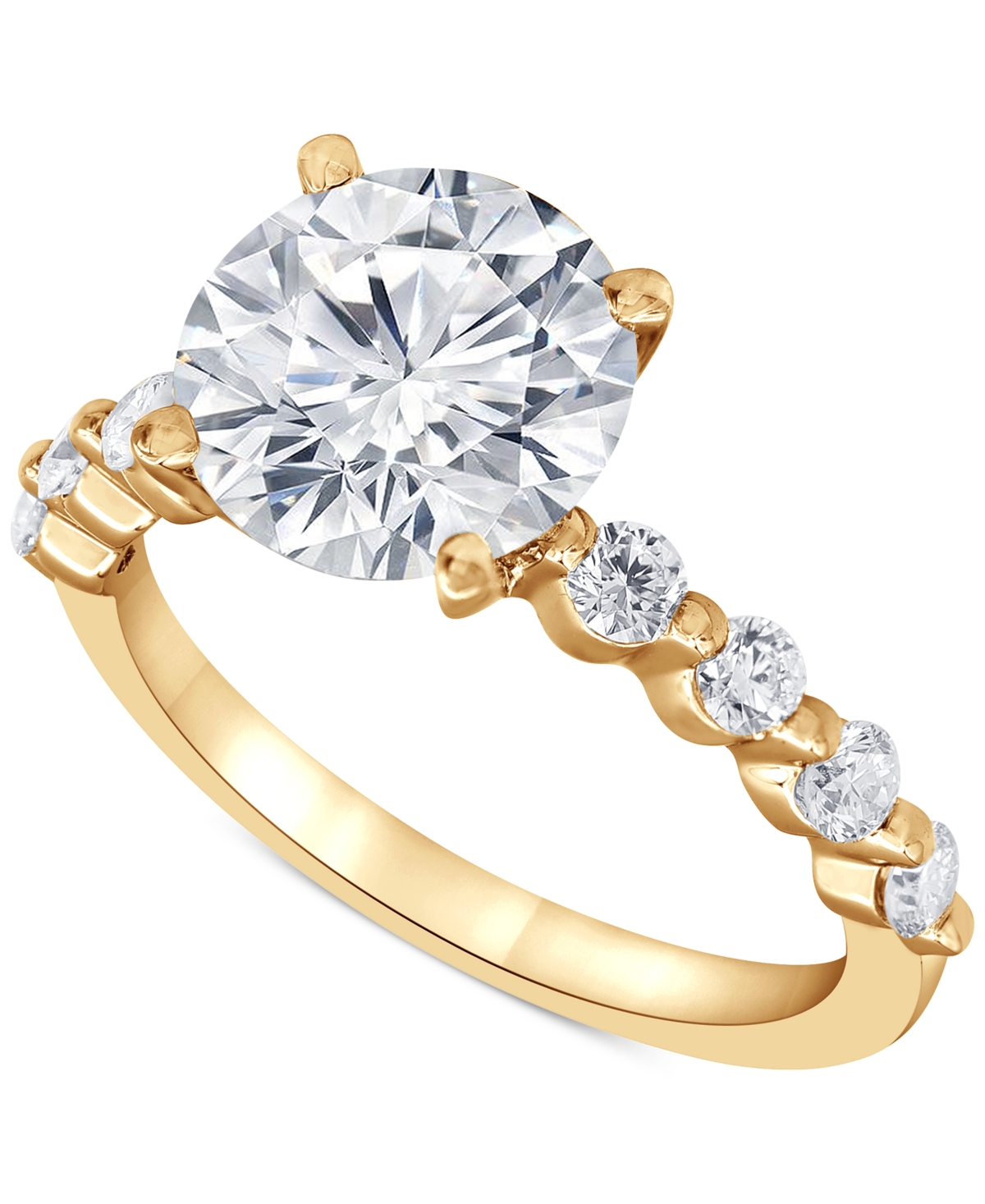 Badgley Mischka Certified Lab Grown Diamond Engagement Ring (3-1/2 Ct. T.w.) In 14k Gold In Yellow Gold