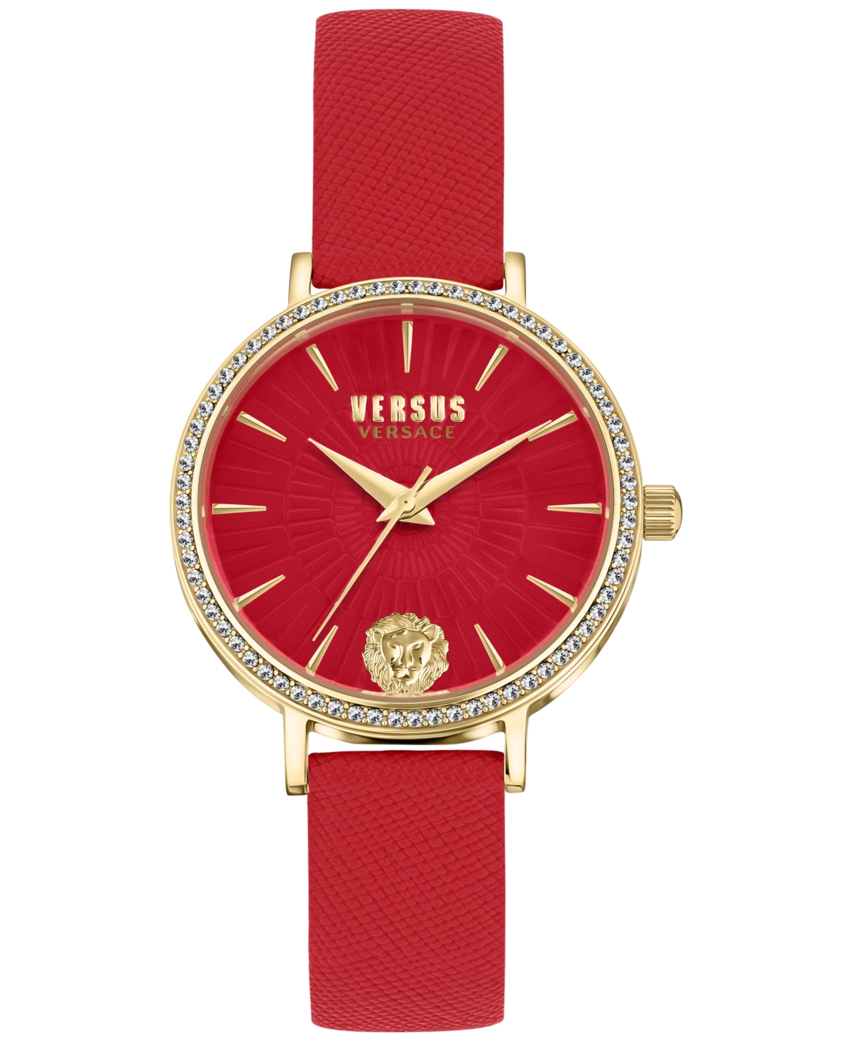 Shop Versus Women's Mar Vista Red Leather Strap Watch 34mm In Gold