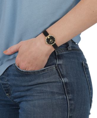 Women's Mar Vista Black Leather Strap Watch 34mm