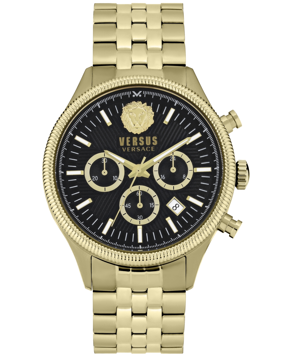 VERSUS MEN'S CHRONOGRAPH COLONNE ION PLATED STAINLESS STEEL BRACELET WATCH 44MM