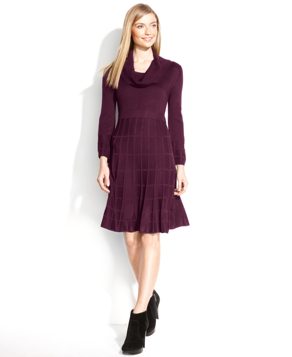 Calvin Klein Long Sleeve Cowl Neck Sweater Dress   Dresses   Women