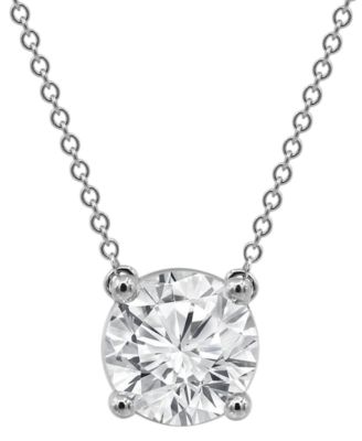 Badgley Mischka - Certified Lab Grown Diamond Solitaire 18" Pendant Necklace (3 ct. t.w.) in 14k Gold