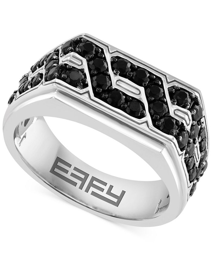 EFFY Collection EFFY® Men's Black Spinel Chain Link Ring (3/8 ct. t.w