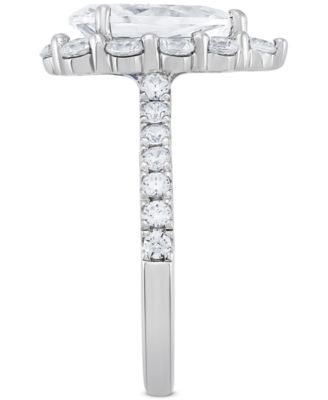 IGI Certified Lab Grown Diamond Pear-Cut Halo Engagement Ring (3 ct. t.w.) in 14k White Gold