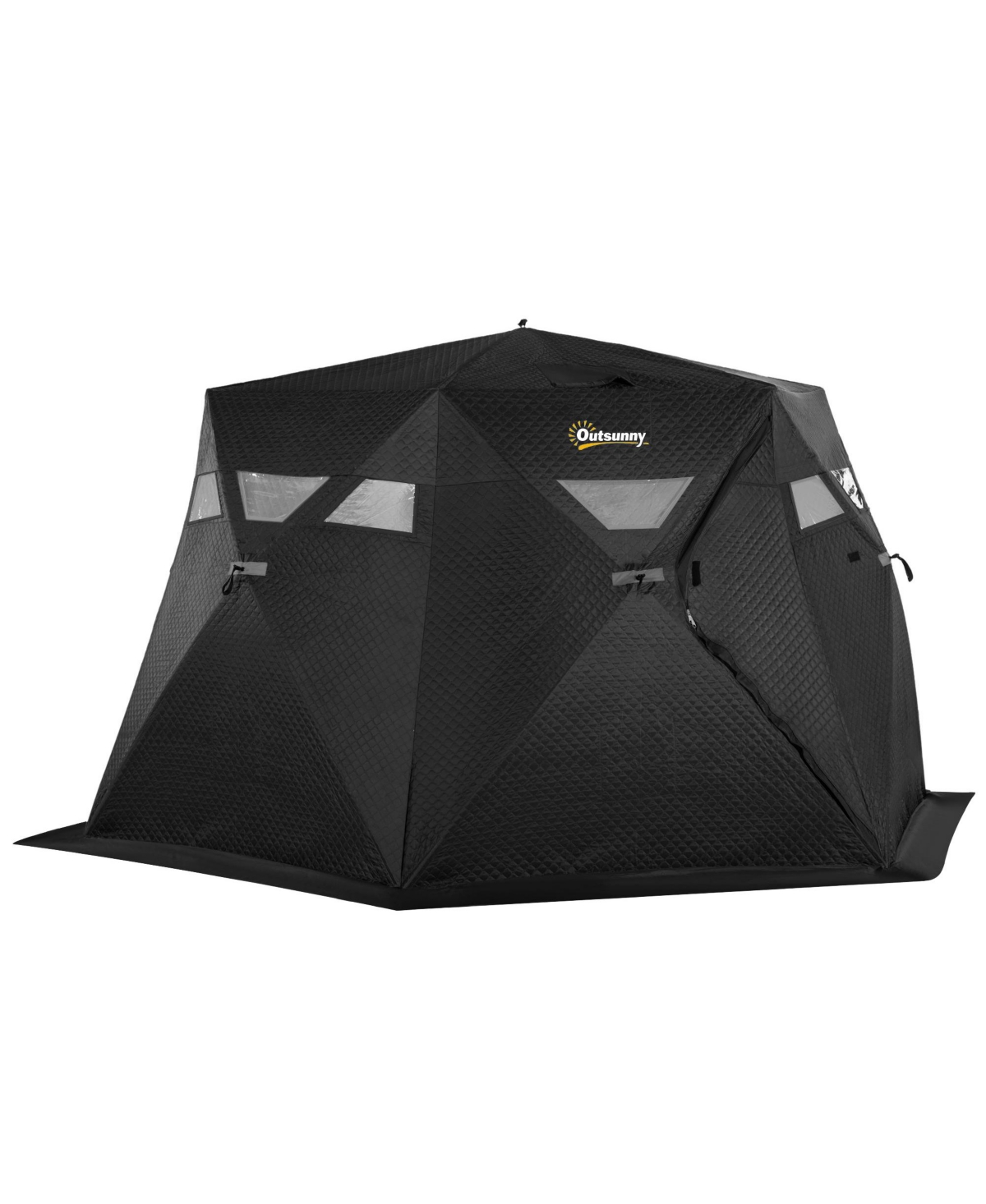 4 Person Insulated Ice Fishing Shelter w/Carry Bag - Black