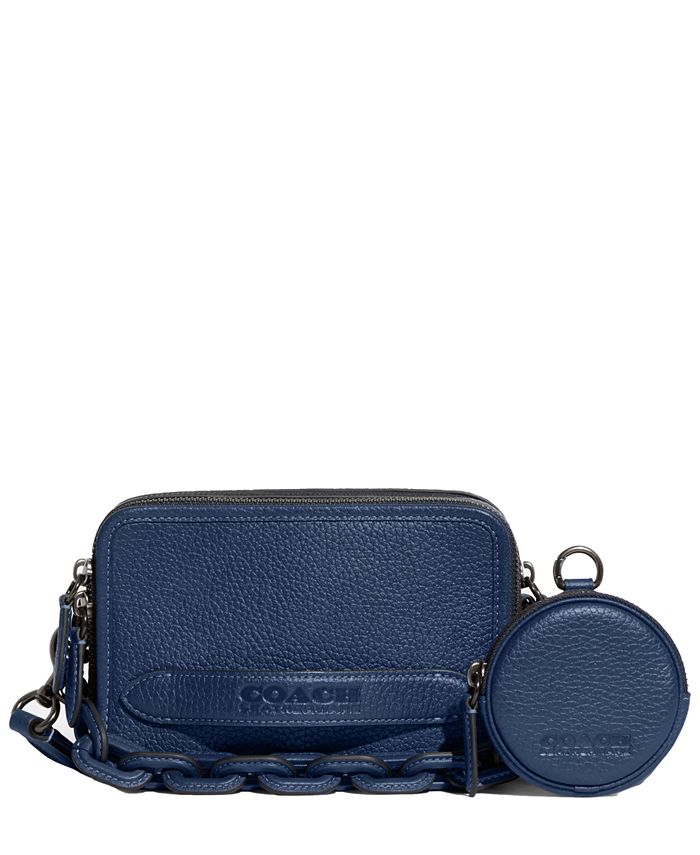 COACH Men's Charter Crossbody Bag in Pebble Leather with Chain - Macy's