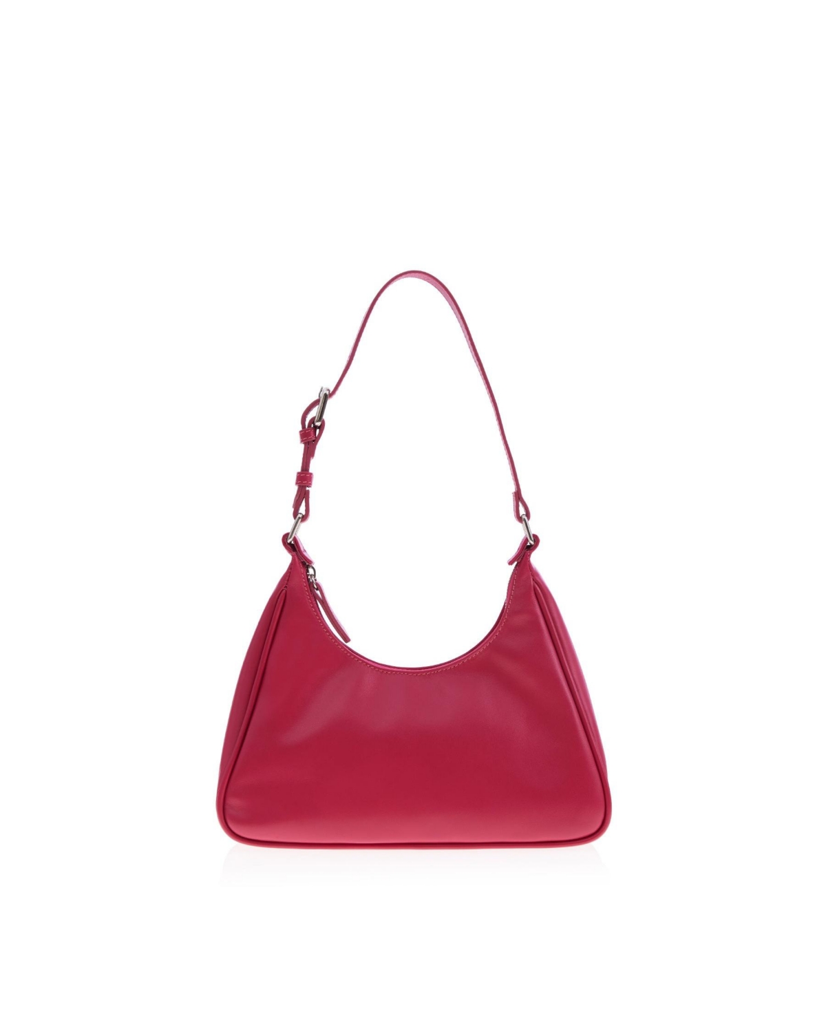Women's Leather Prism Hobo Bag ( Dark Pink) - Dark Pink Leather