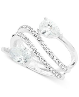 Charter Club - Silver-Tone Cubic Zirconia Wrap Ring