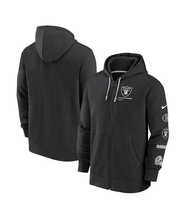 Nike Men's Black, Silver Las Vegas Raiders Surrey Full-Zip Hoodie - Macy's