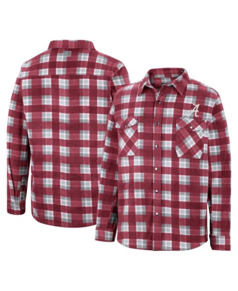 Мужская куртка Colosseum Crimson, White Alabama Crimson Tide Ellis Plaid Full-Snap Shirt Jacket