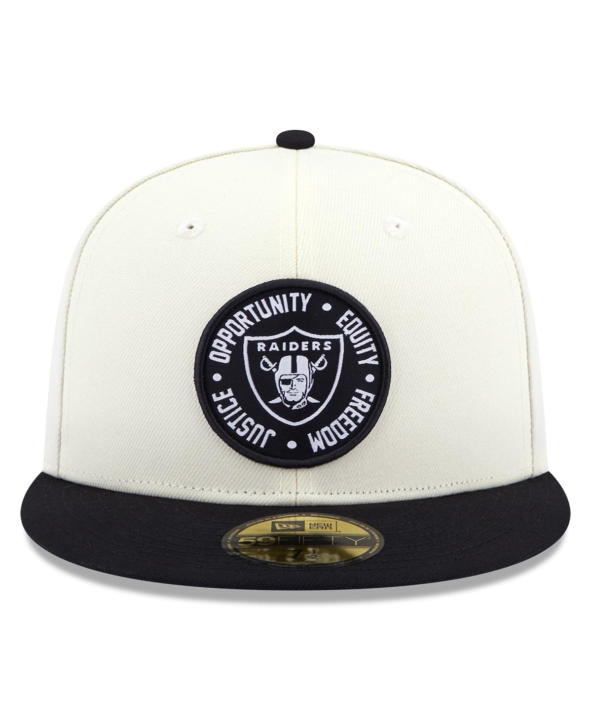 Men's New Eraand Black Las Vegas Raiders 2022 Inspire Change 59FIFTY Fitted Hat - Cream, Black