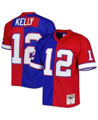 Men's Jim Kelly Royal and Red Buffalo Bills 1990 Split Legacy Replica Jersey