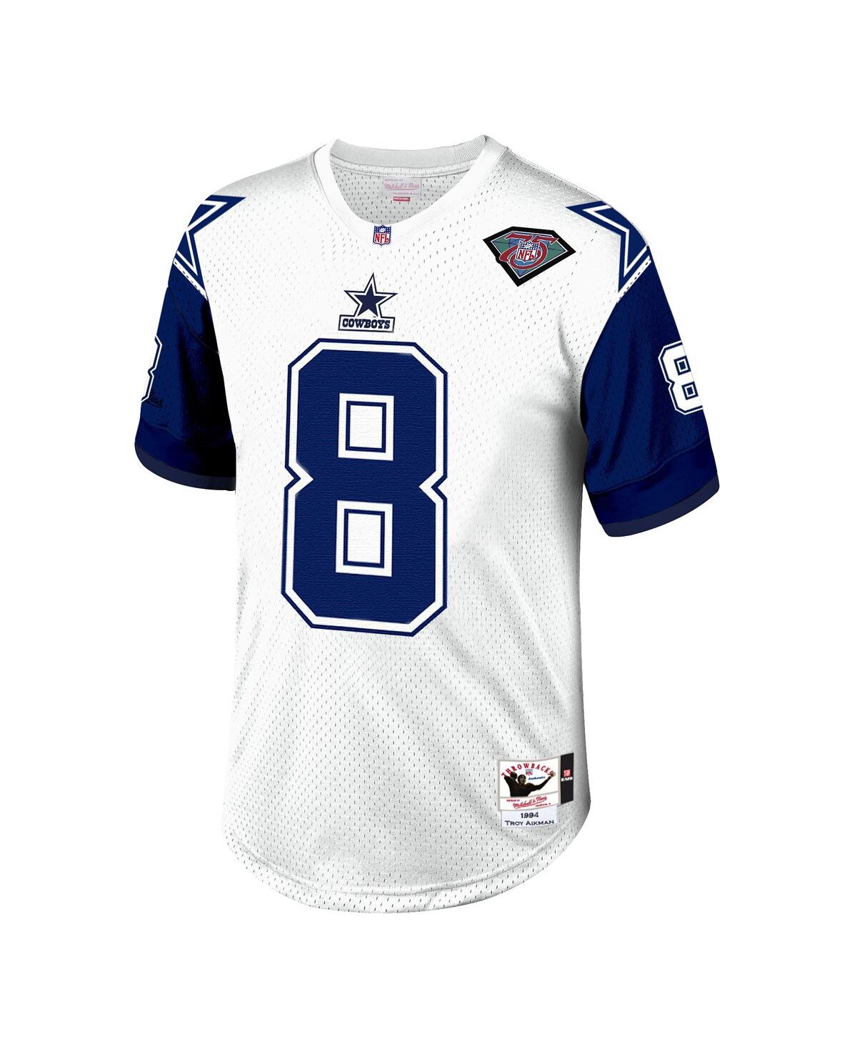Men's Mitchell & Ness Troy Aikmanand Navy Dallas Cowboys 1994 Authentic Retired Player Jersey - White, Navy