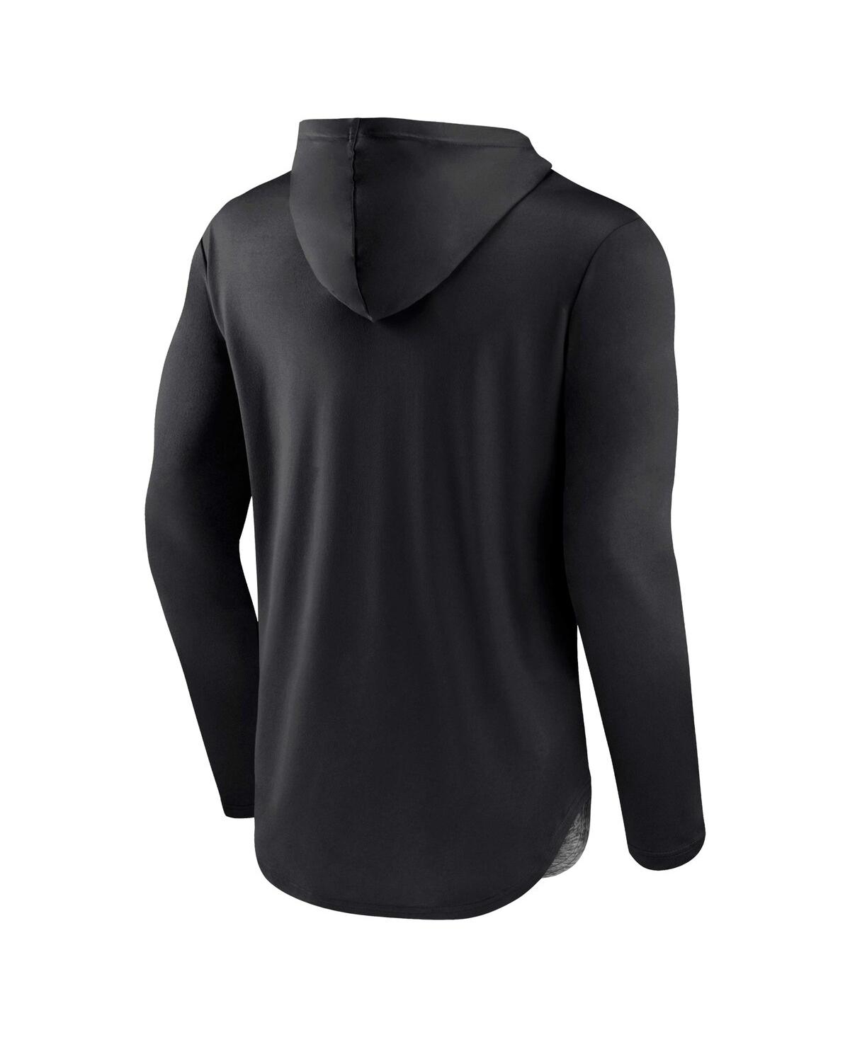 Men's FanaticsChicago Blackhawks Podium Defender Pullover Hoodie - Black, Heather Charcoal