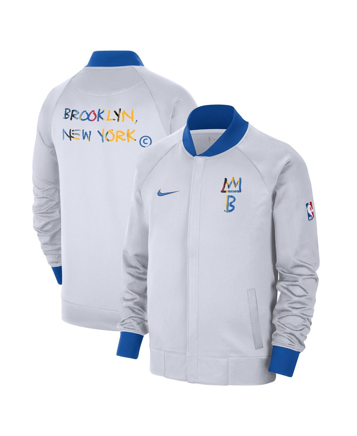 Nike Men's  White, Royal Brooklyn Nets 2022/23 City Edition Showtime Thermaflex Full-zip Jacket In White,royal