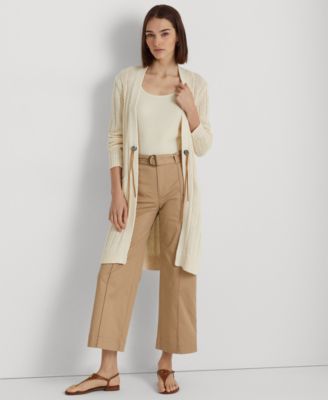 Lauren Ralph Lauren - Petite Long Sleeve Linen-Blend Cardigan Sweater