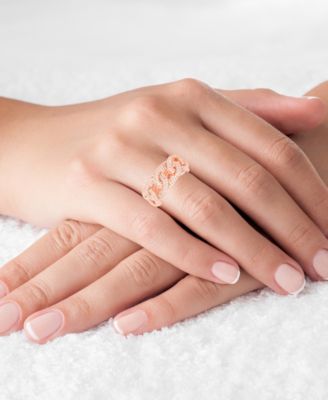 Cubic Zirconia Link Eternity Ring (4 ct. t.w.) in 14 Karat Rose Gold Over Sterling Silver