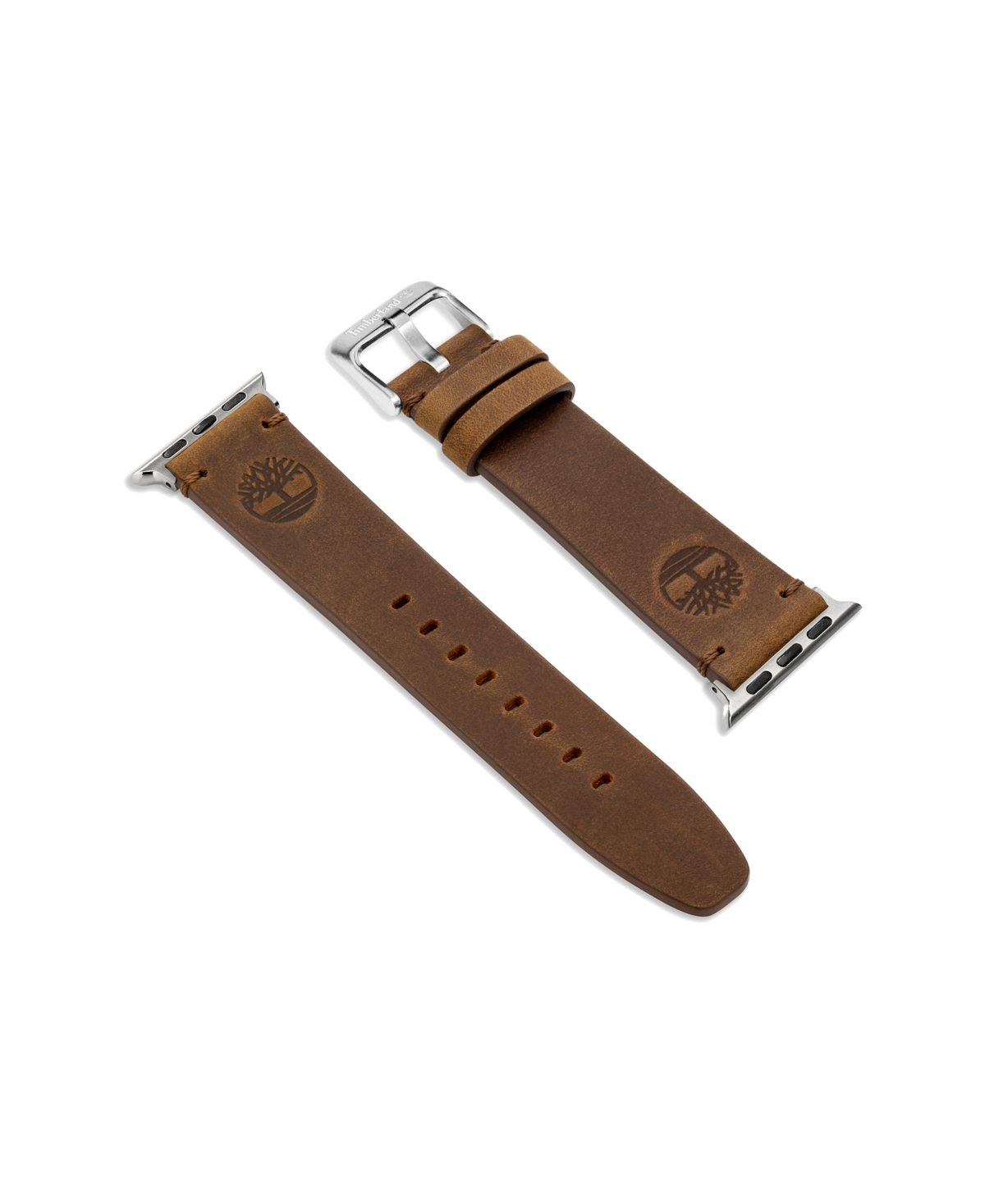 Timberland Barnesbrook Water Repellent Leather 22mm Smartwatch Watchband In Brown