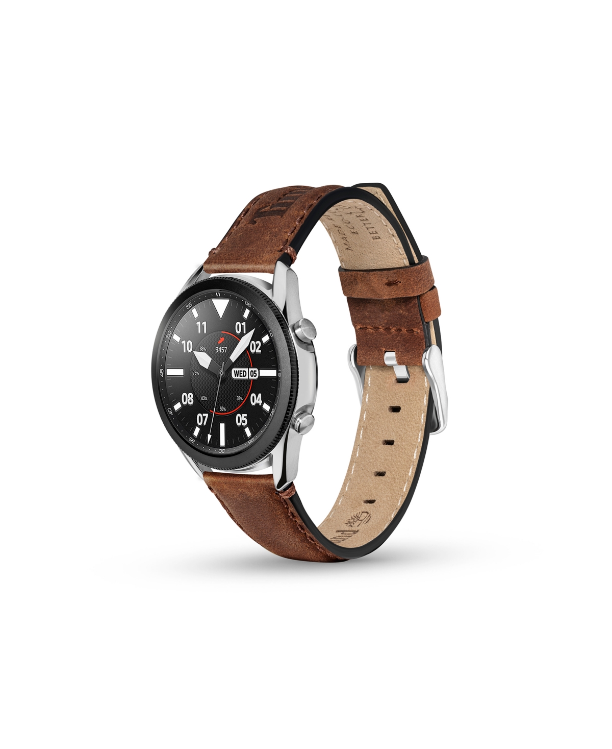 Timberland Unisex BarnesbrookGenuine Leather Universal Smart Watch Strap 20mm - Brown
