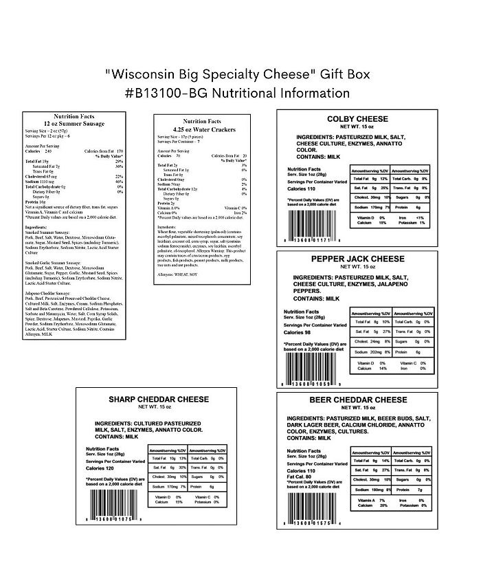 Wisconsin Cheese Company 's Wisconsin Big Specialty Cheese Gift
