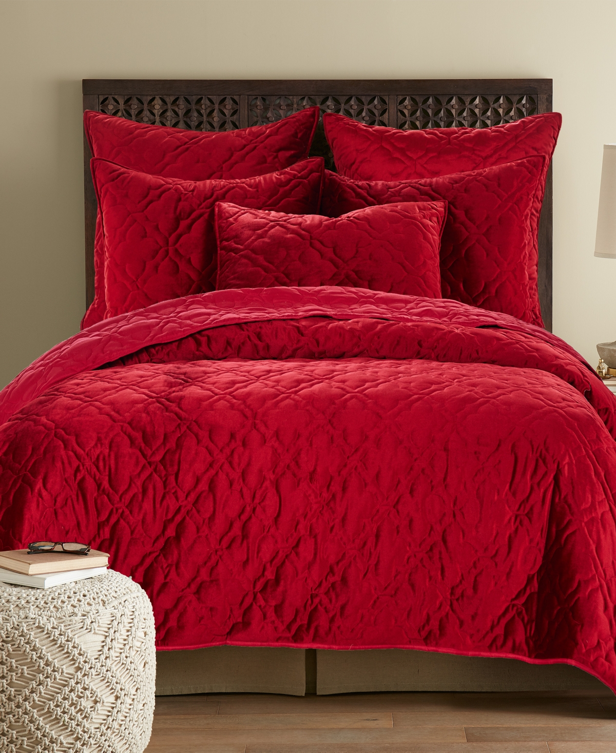 Levtex Caserta Velvet Quilt, Full/queen In Red