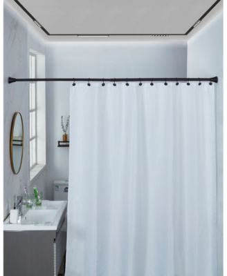 Adjustable Curtain Tension Shower Rod and Hooks, Set of 13, 42" - 72"