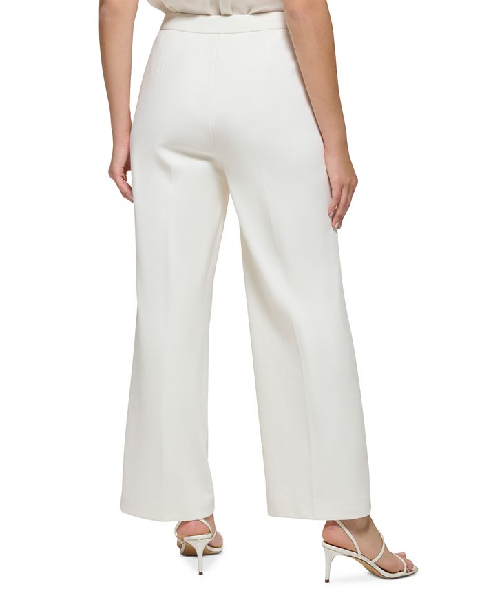 DKNY Petite Wide-Leg Side-Zip Pants - Macy's
