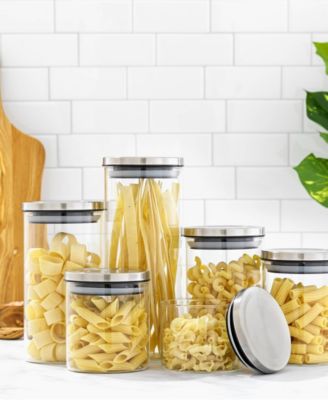 Storage Jars with Airtight Stainless Steel Lids, Set of 6