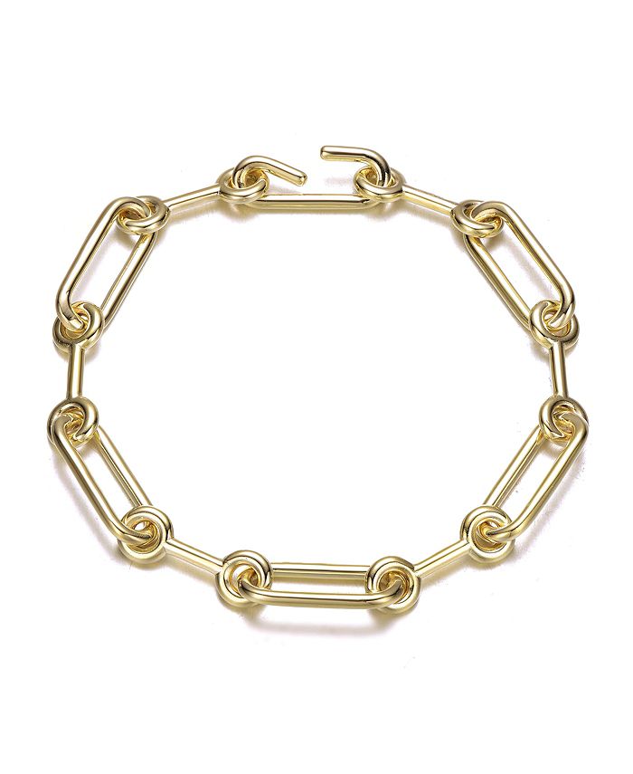 Rachel Glauber Radiant 14K Gold-Plated Link Chain Bracelet - Macy's