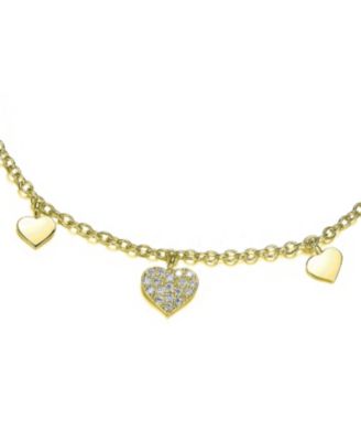 Cubic Zirconia Kids Heart Charm Bracelet