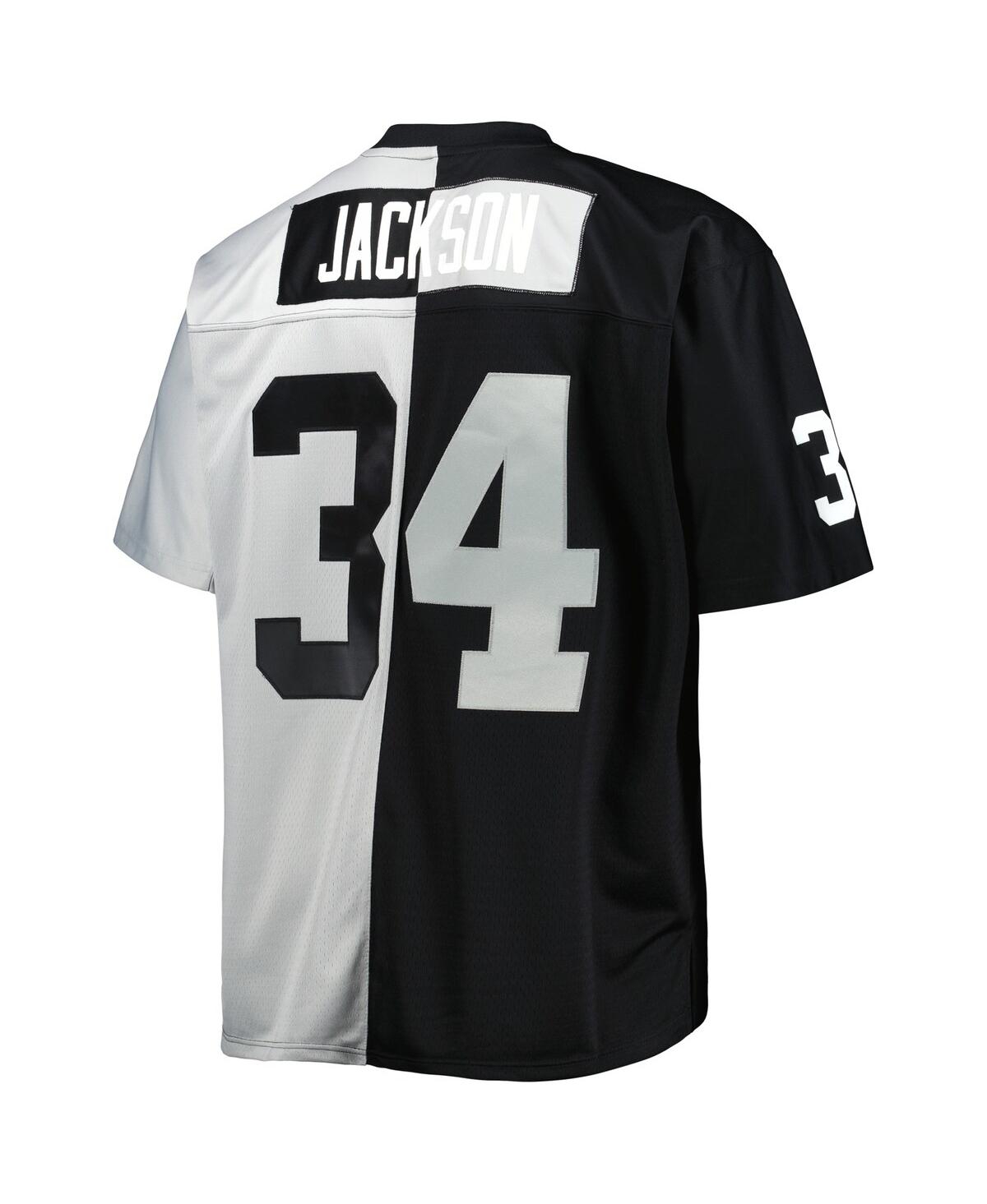 Men's Mitchell & Ness Bo Jackson Silver Las Vegas Raiders Big and Tall Split Legacy Retired Player Replica Jersey - Silver