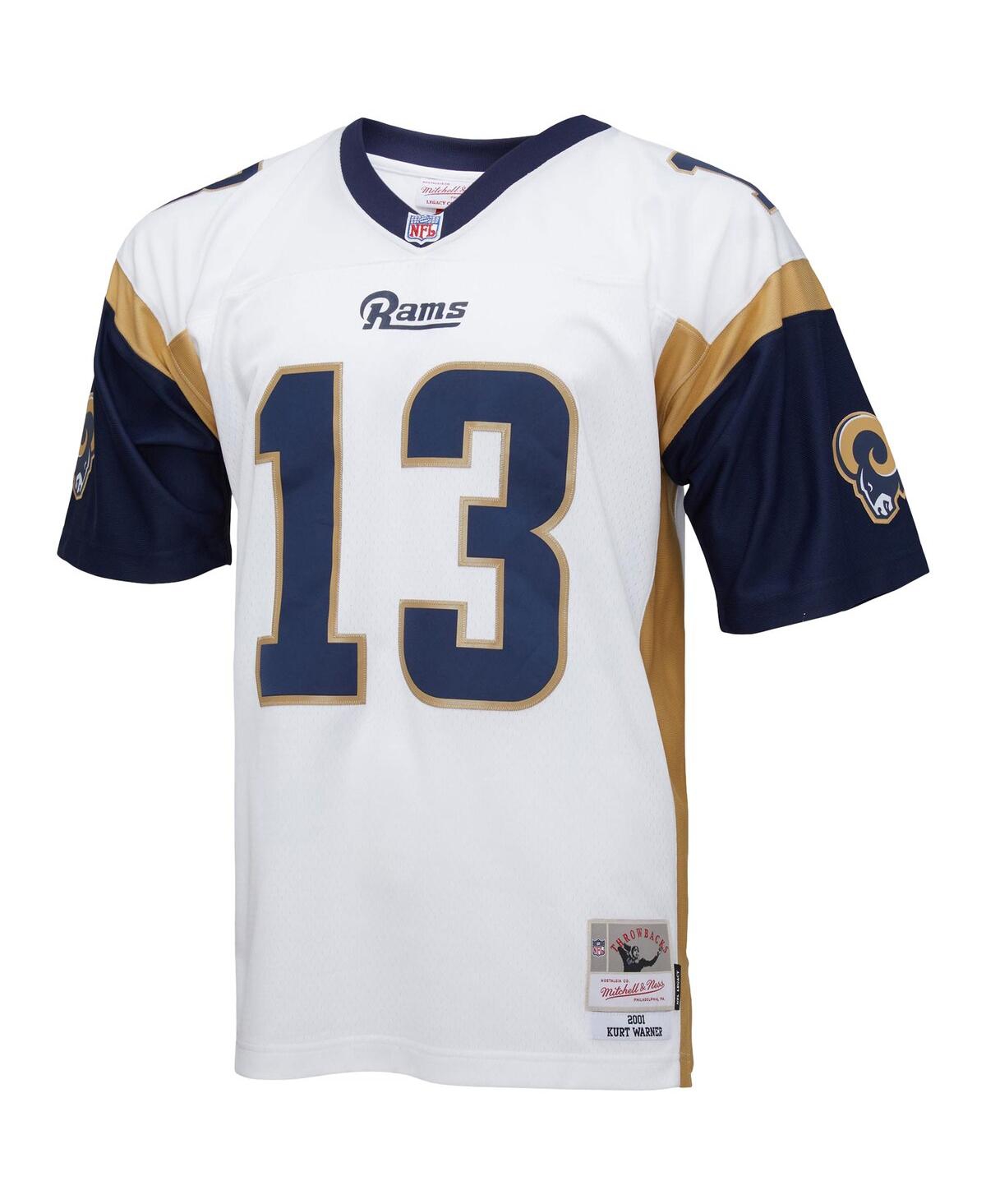 Men's Mitchell & Ness Kurt WarnerLos Angeles Rams Big and Tall 2001 Retired Player Replica Jersey - White