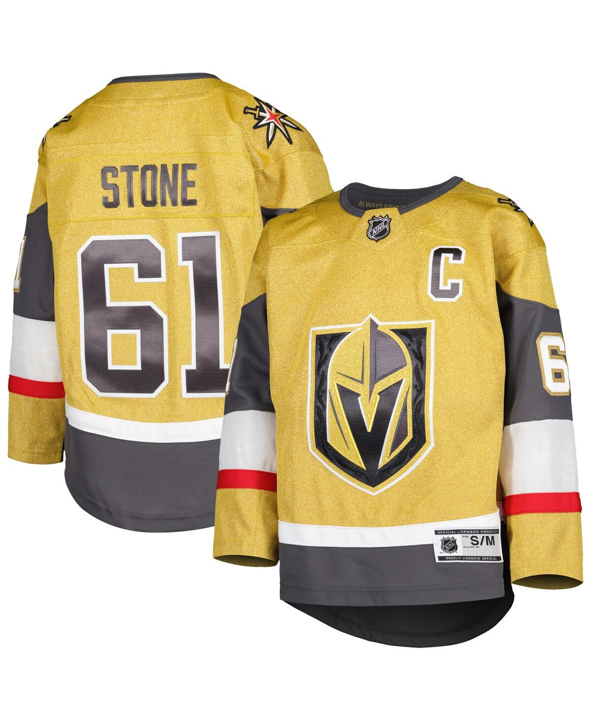 Big Boys and Girls Mark StoneVegas Golden Knights Home Captain Patch Premier Player Jersey - Gold