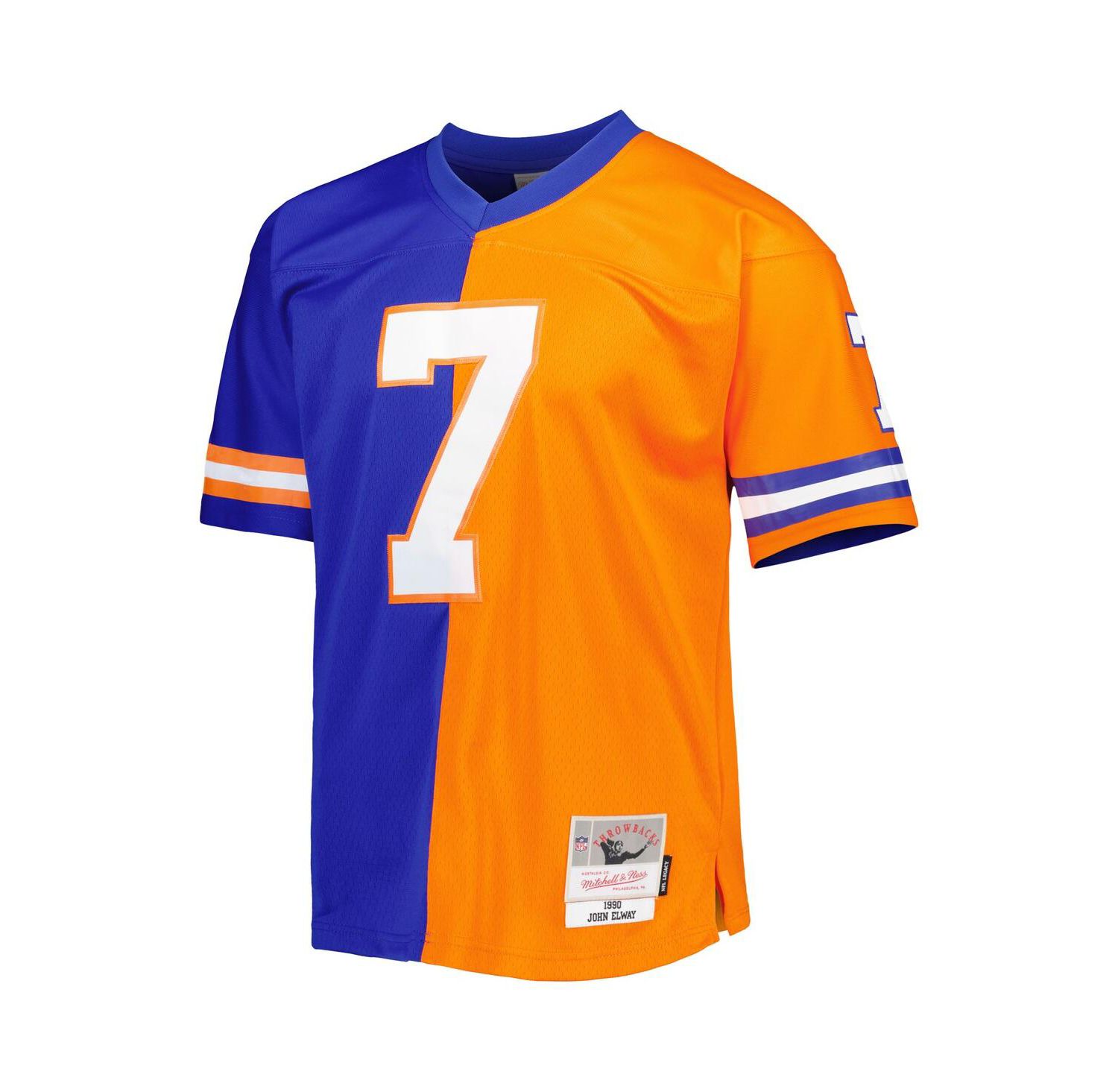 Men's John Elway Royal, Orange Denver Broncos 1990 Split Legacy Replica Jersey