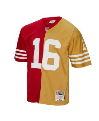 Men's Joe Montana Scarlet, Gold San Francisco 49ers 1990 Split Legacy Replica Jersey