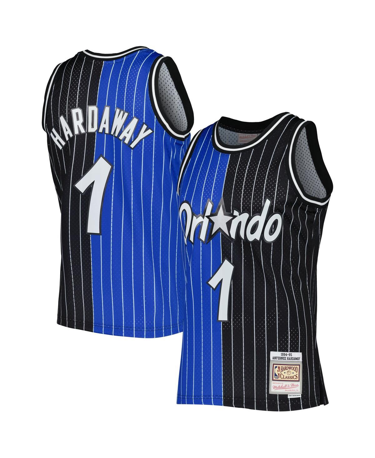 Men's Mitchell & Ness Penny Hardaway Black Orlando Magic Hardwood Classics 1994-95 Split Swingman Jersey - Black