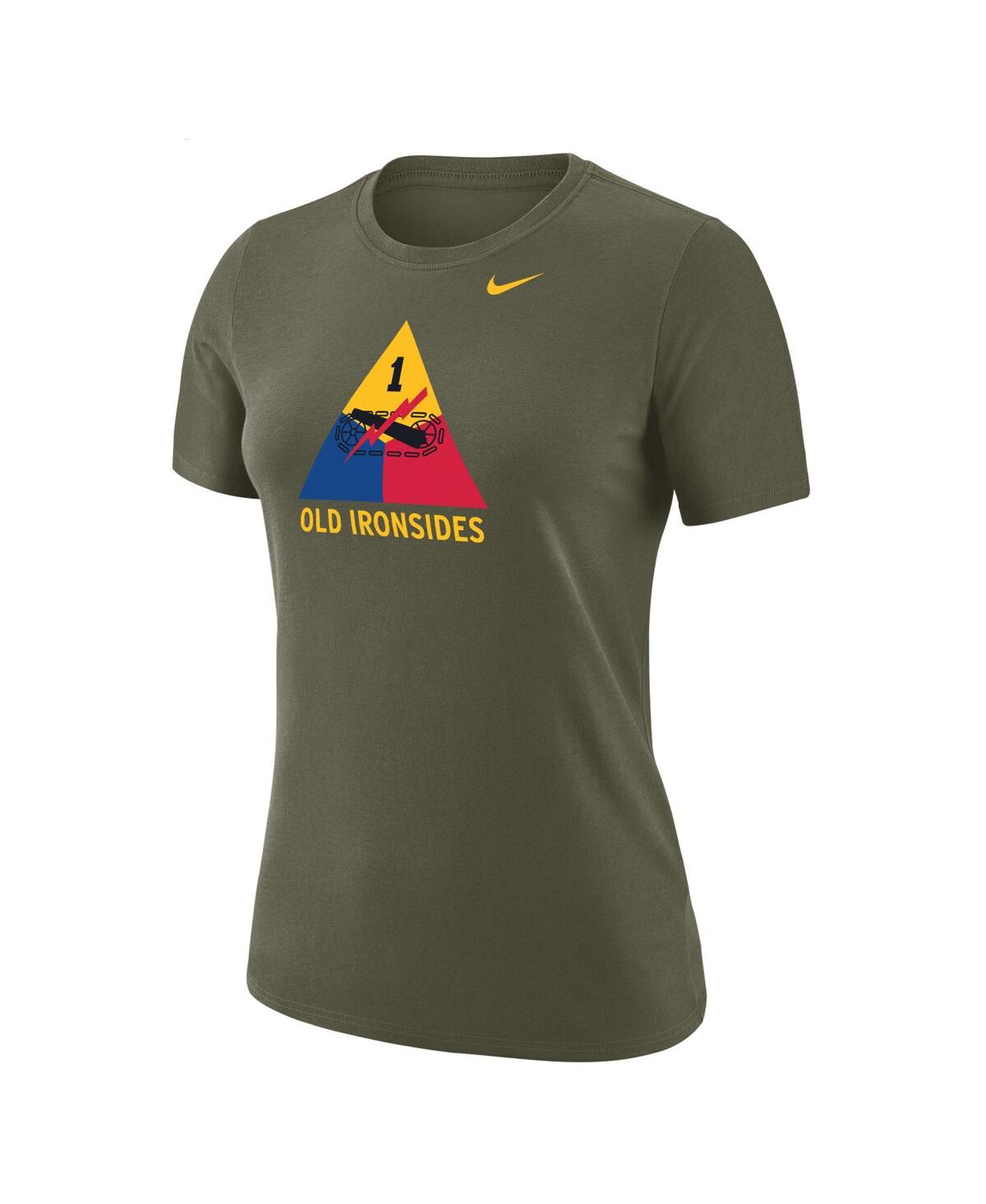NIKE WOMEN'S NIKE OLIVE ARMY BLACK KNIGHTS 1ST ARMORED DIVISION OLD IRONSIDES OPERATION TORCH T-SHIRT 