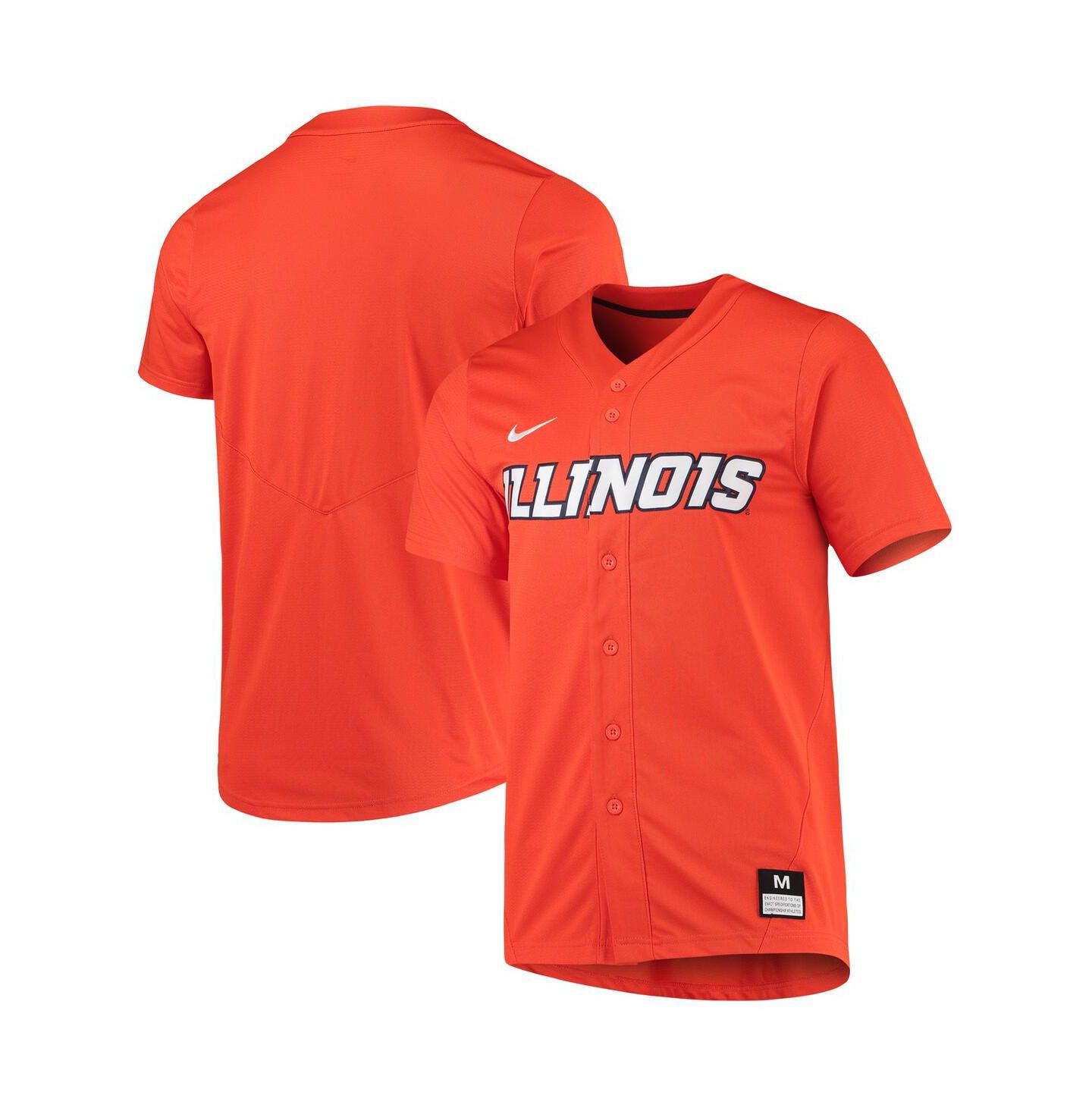 Мужской топ Nike Orange Illinois Fighting Illini Replica Baseball Jersey — фото 4