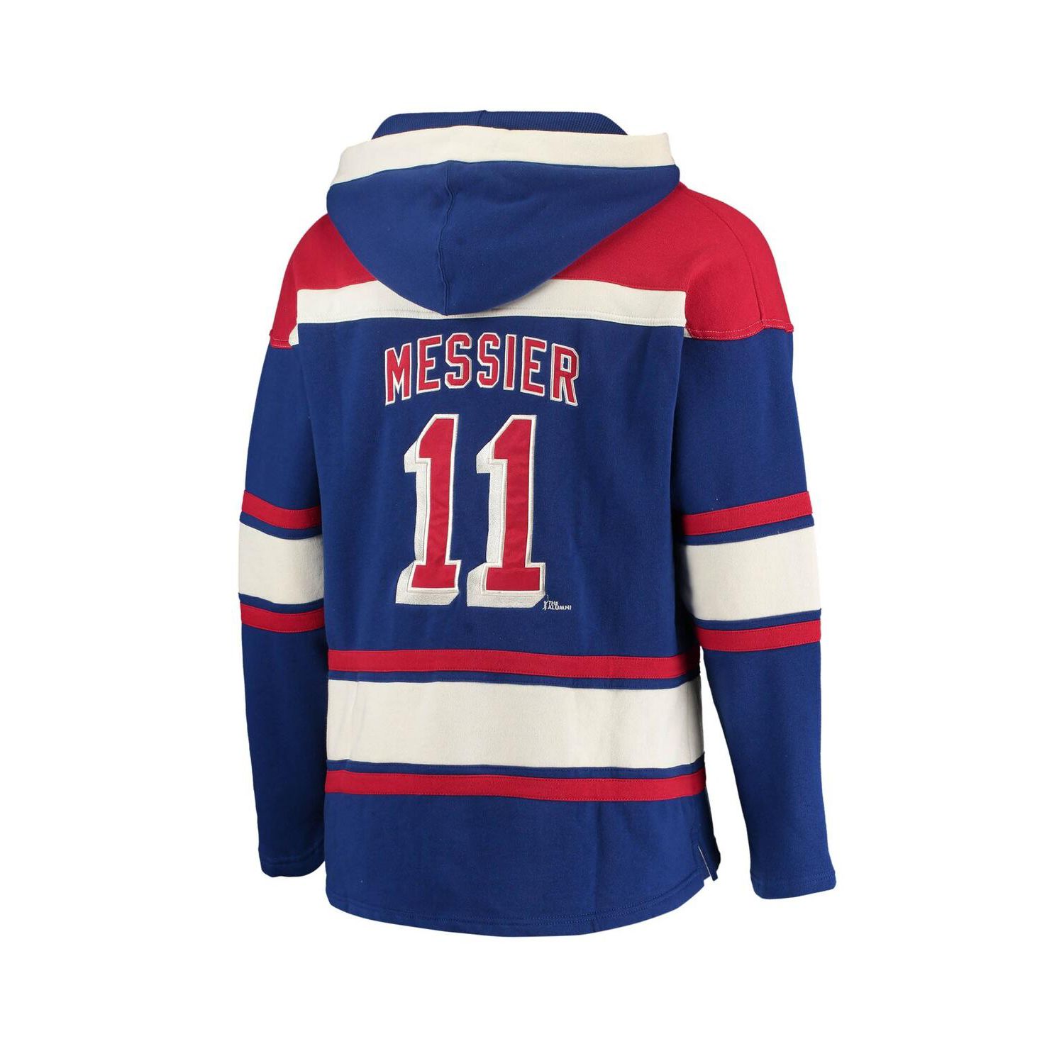 Men's Mark Messier Blue New York Rangers Retired Player Name and Number Lacer Pullover Hoodie