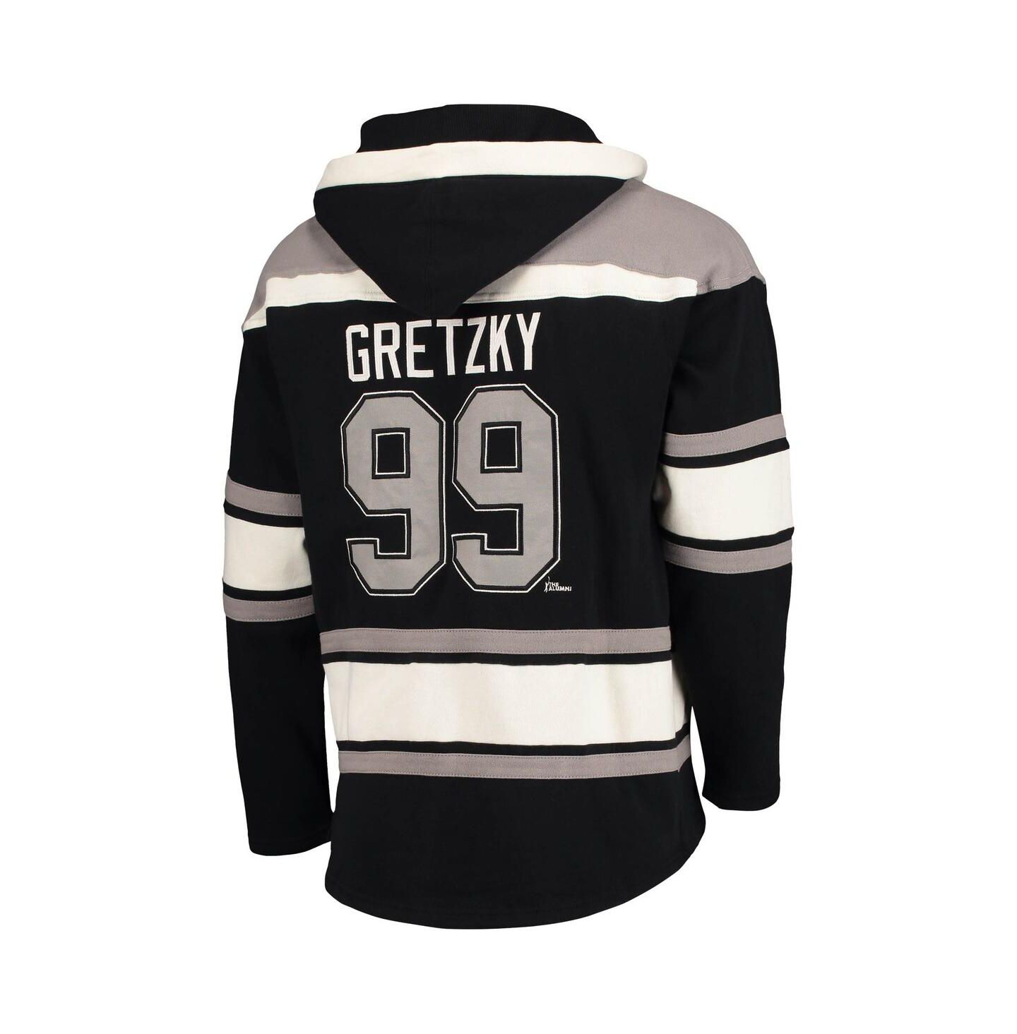 Мужское худи '47 Brand Wayne Gretzky Black Los Angeles Kings Retired Player Name and Number Lacer Pullover — фото 3