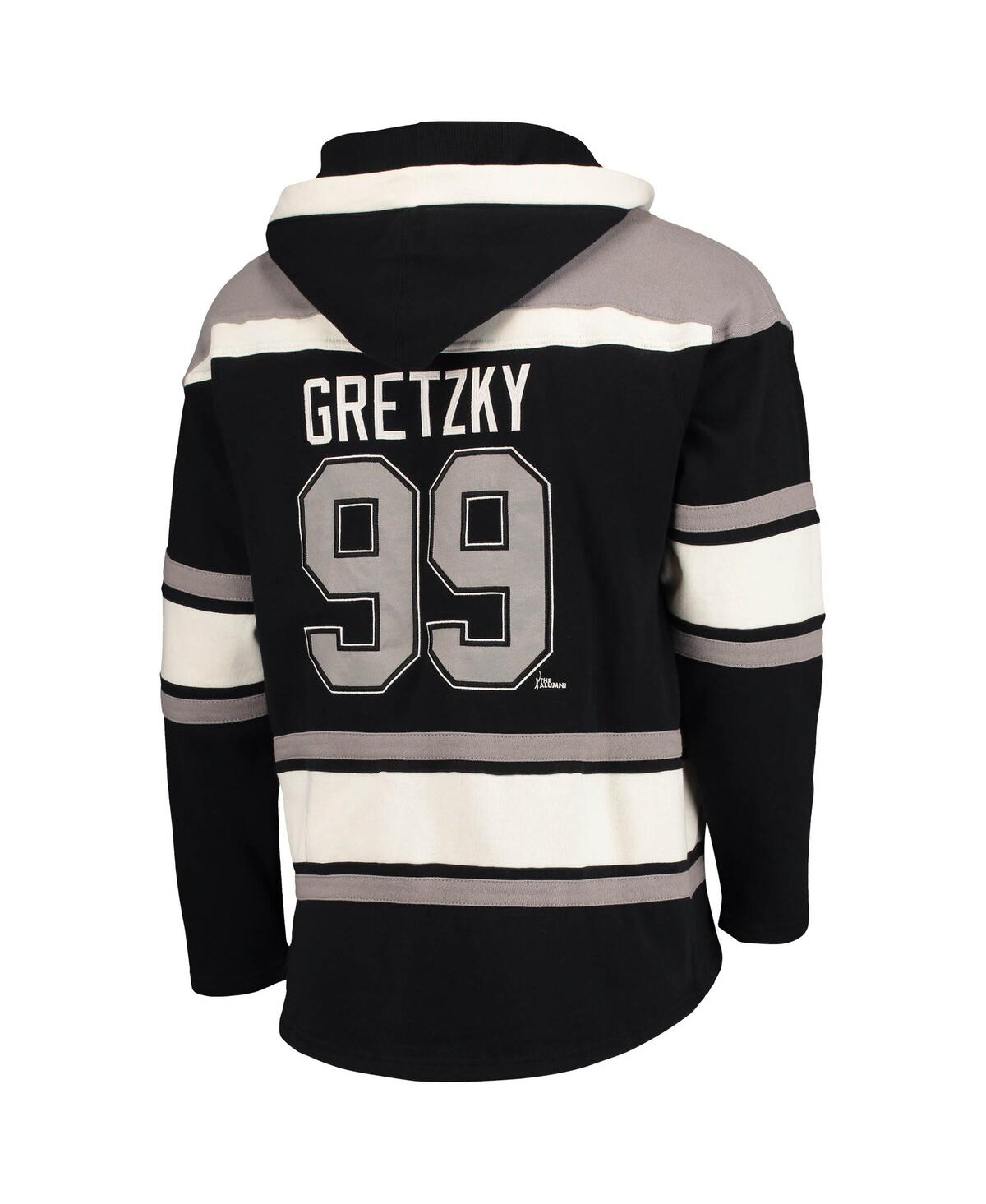 47 Brand Men's ' Wayne Gretzky Black Los Angeles Kings Retired Player Name And Number Lacer Pullover In Black