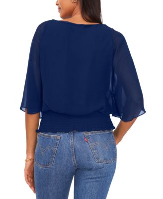 Women's Smocked-Waist Top