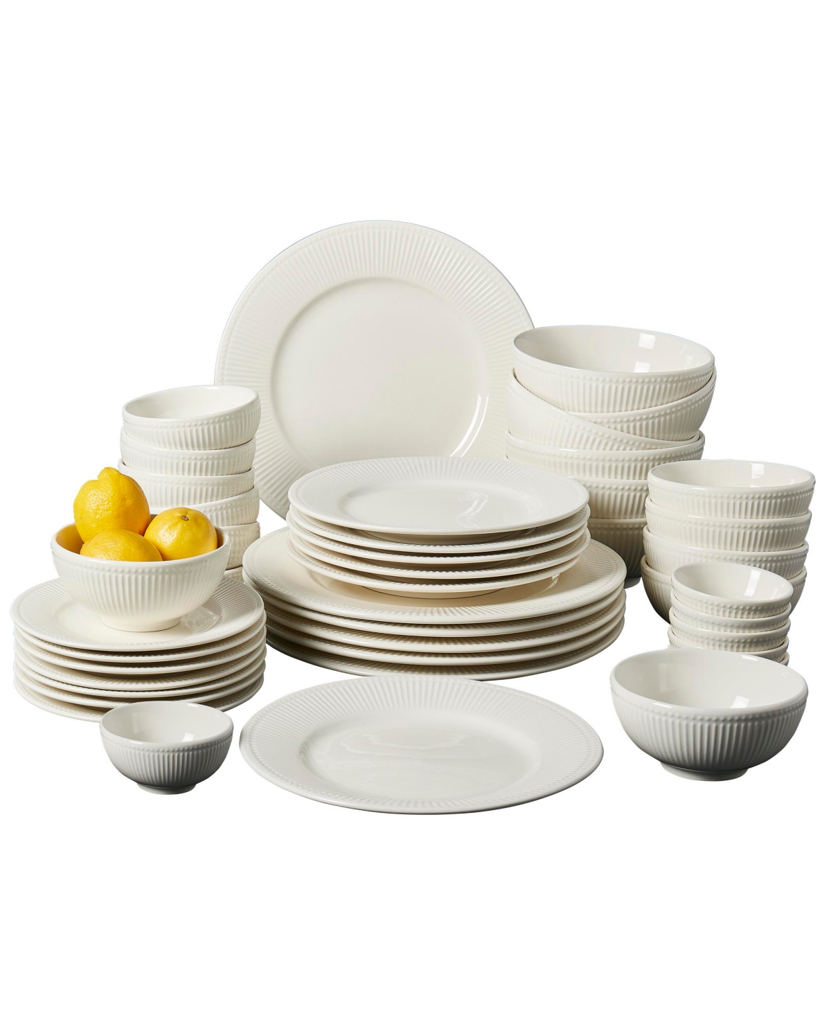 Inspiration by Denmark Fiore 42 Pc. Dinnerware Set, Service for 6, Created for Macy's - White