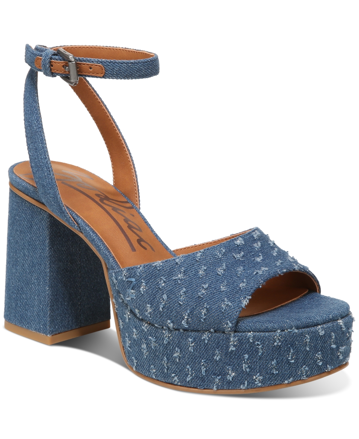 Zodiac Priya Ankle Strap Platform Sandal In Denim Blue