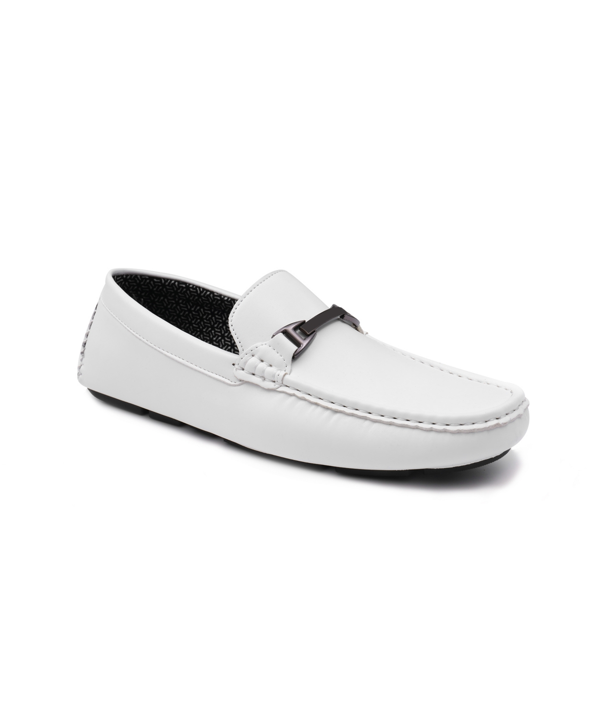 Shop Aston Marc Men's Charter Bit Loafers In White