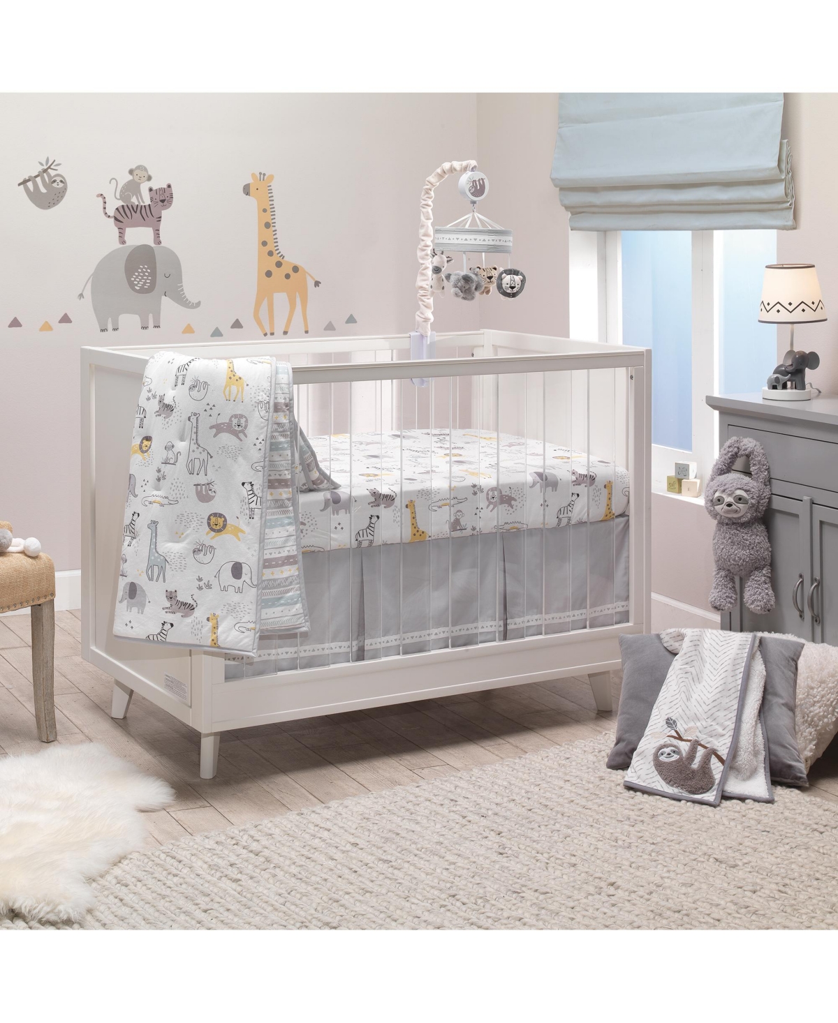 UPC 084122009882 product image for Lambs & Ivy Animal Jungle Cotton Jersey 4-Piece Crib Bedding Set - Multicolor | upcitemdb.com