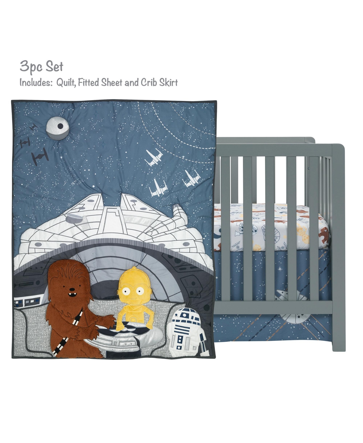 Lambs & Ivy Star Wars Signature Millennium Falcon 3-Piece Baby Crib Bedding Set